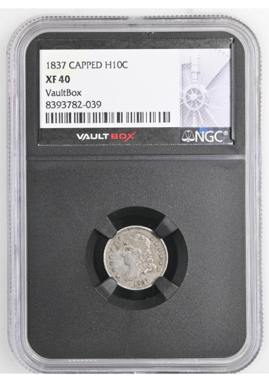 1837 CAPPED H10C NGC XF40 FRONT
