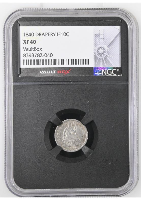 1840 DRAPERY H10C NGC XF40 FRONT
