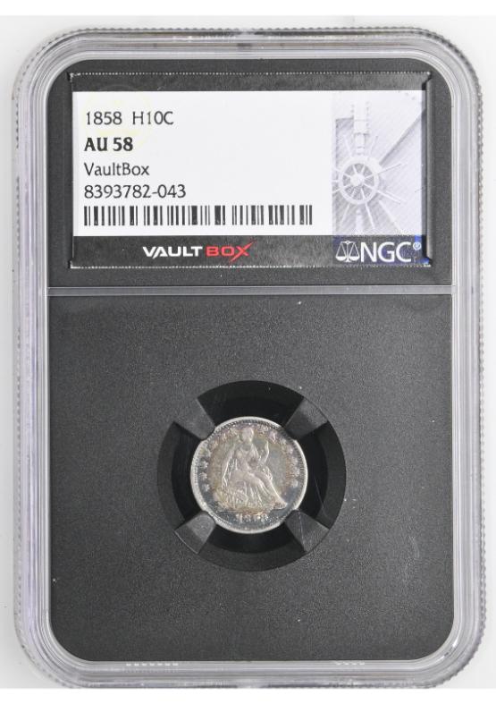 1858 H10C NGC AU58 FRONT