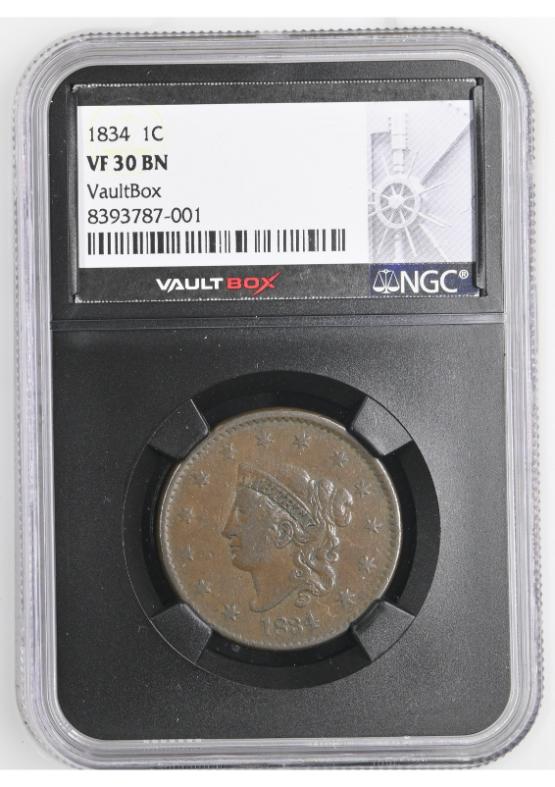 1834 1C NGC VF30BN FRONT
