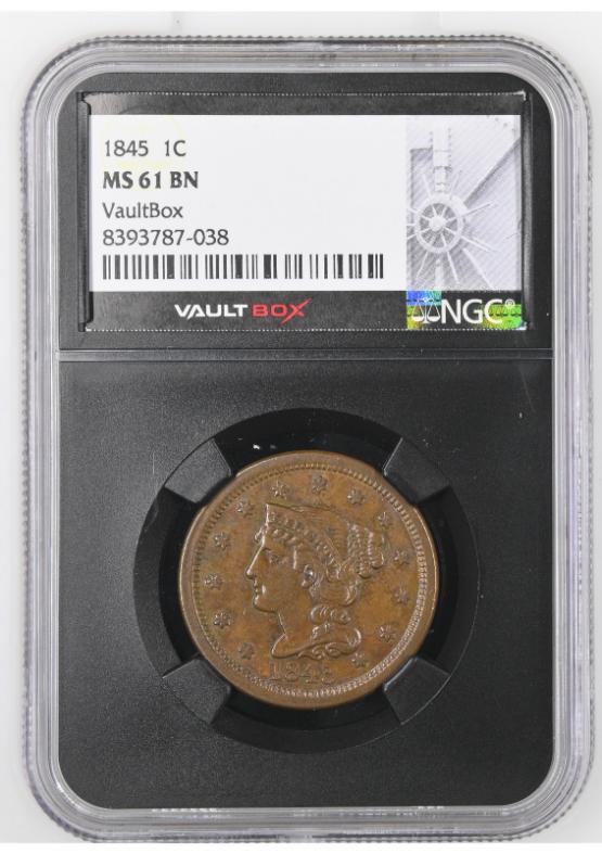 1845 1C NGC MS61BN FRONT