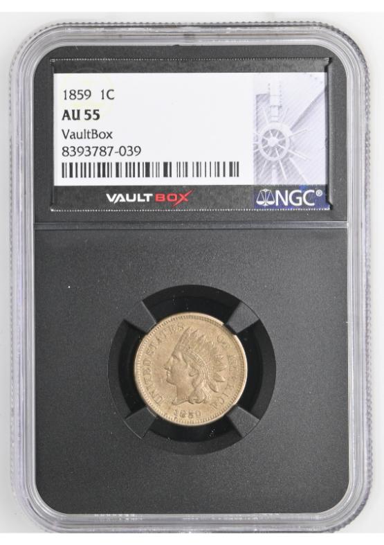 1859 1C NGC AU55 FRONT