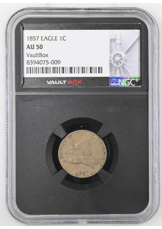 1857 EAGLE 1C NGC AU50 FRONT