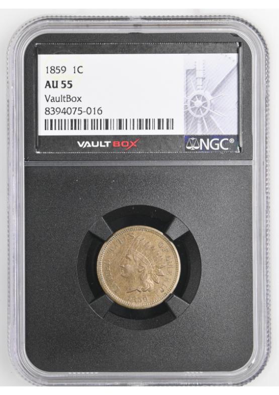 1859 1C NGC AU55 FRONT