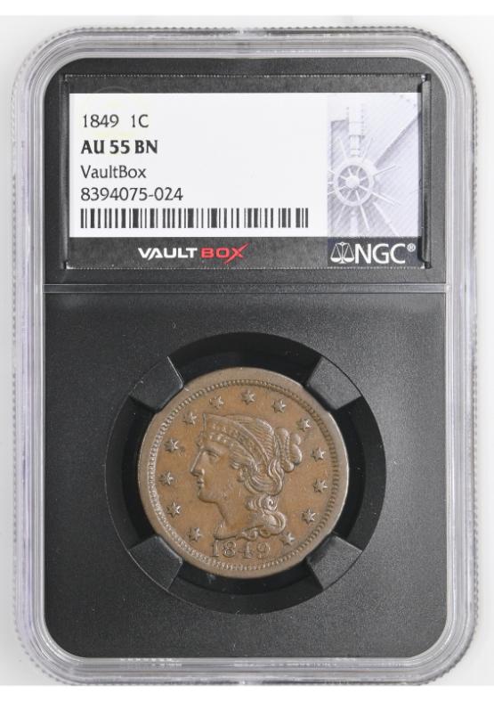 1849 1C NGC AU55BN FRONT