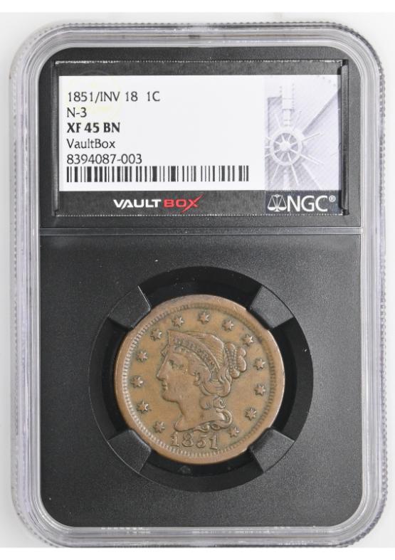 1851/INV 18 1C N-3 NGC XF45BN FRONT