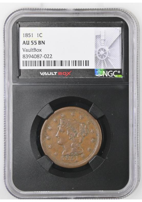1851 1C NGC AU55BN FRONT