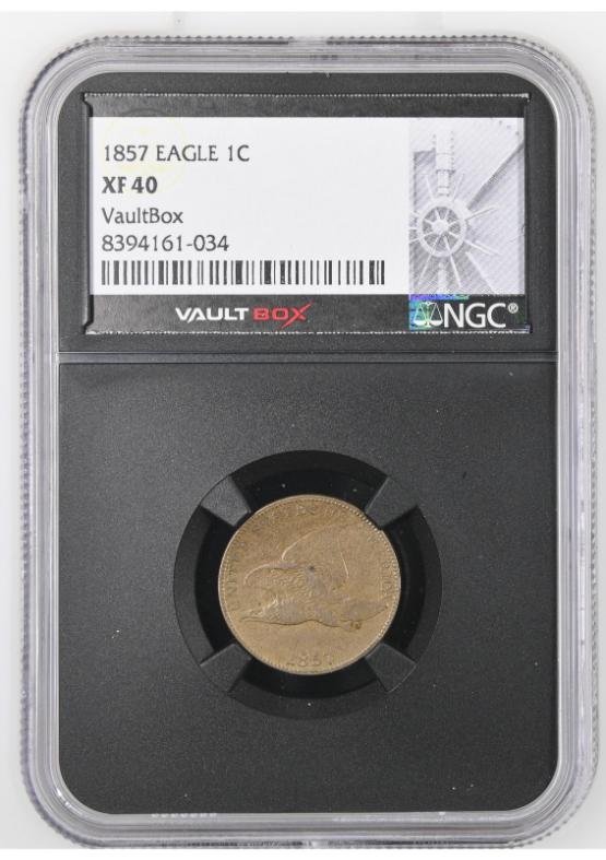 1857 EAGLE 1C NGC XF40 FRONT