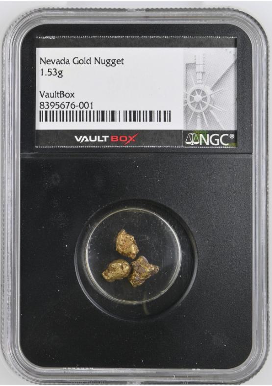 1.53 GRAM TOTAL WEIGHT NEVADA GOLD NUGGETS NGC GENUINE FRONT