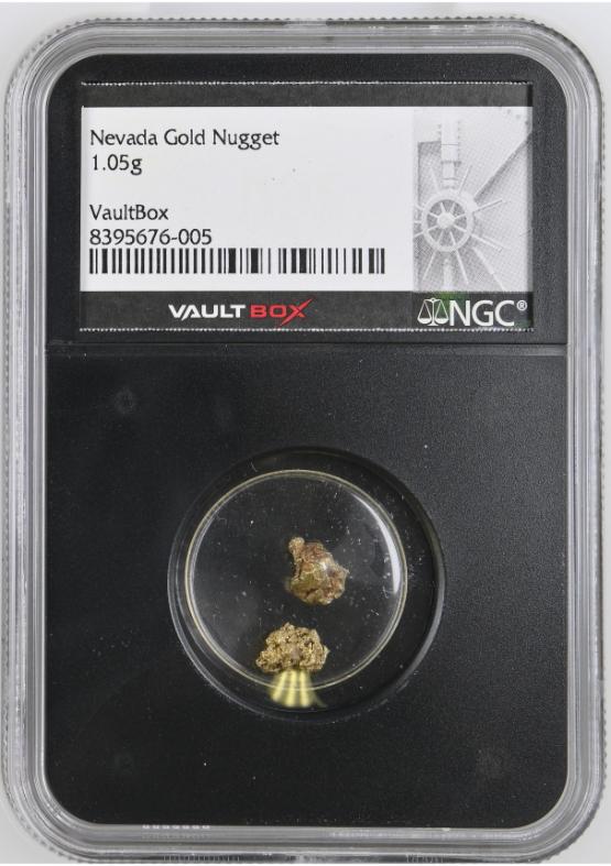 1.05 GRAM TOTAL WEIGHT NEVADA GOLD NUGGETS NGC GENUINE FRONT
