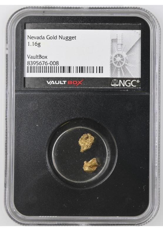1.16 GRAM TOTAL WEIGHT NEVADA GOLD NUGGETS NGC GENUINE FRONT
