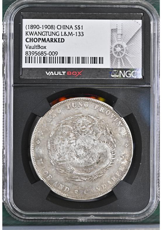 (1890-1908) CHINA S$1 KWANGTUNG L&M-133 NGC CHOPMARKED FRONT
