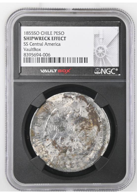 1855SO CHILE PESO NGC SHIPWRECK EFFECT FRONT