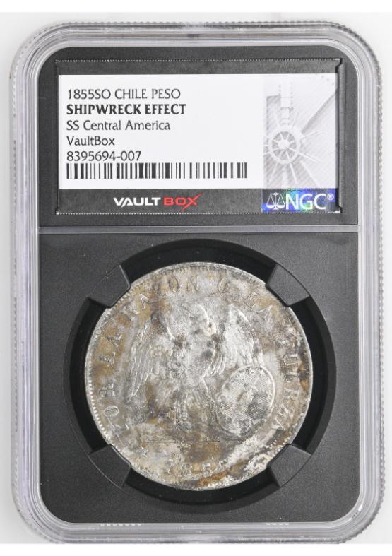 1855SO CHILE PESO NGC SHIPWRECK EFFECT FRONT