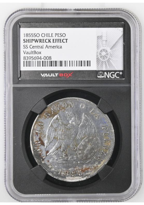 1855SO CHILE PESO NGC SHIPWRECK EFFECT FRONT