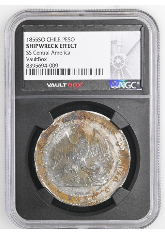 1855SO CHILE PESO NGC SHIPWRECK EFFECT FRONT