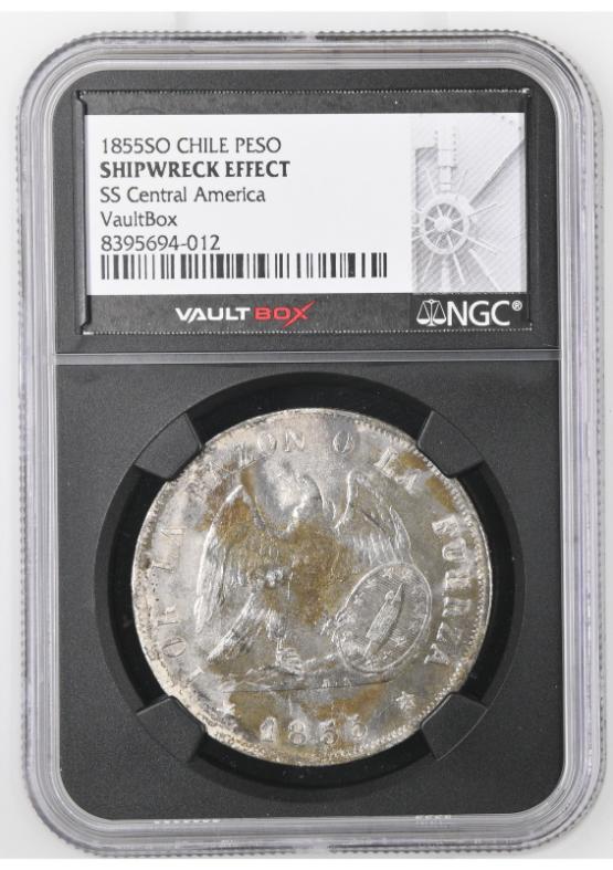 1855SO CHILE PESO NGC SHIPWRECK EFFECT FRONT