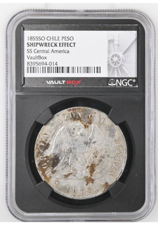1855SO CHILE PESO NGC SHIPWRECK EFFECT FRONT