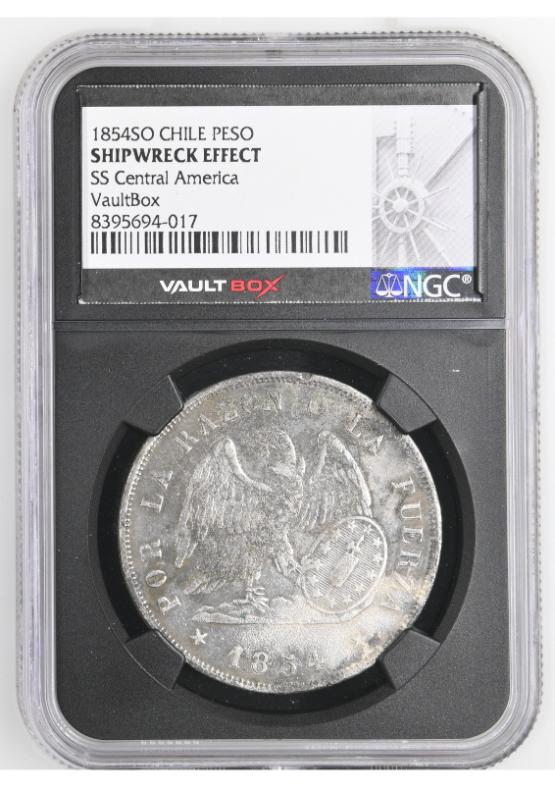 1854SO CHILE PESO NGC SHIPWRECK EFFECT FRONT