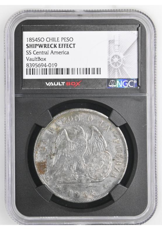 1854SO CHILE PESO NGC SHIPWRECK EFFECT FRONT