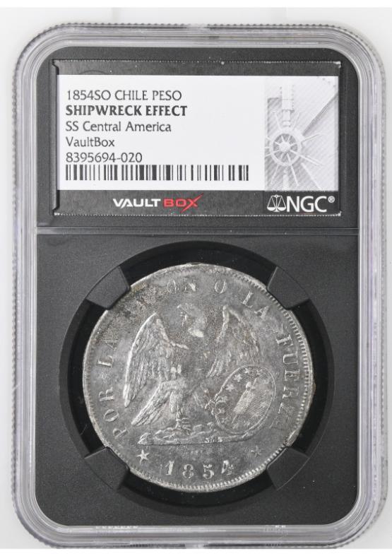 1854SO CHILE PESO NGC SHIPWRECK EFFECT FRONT