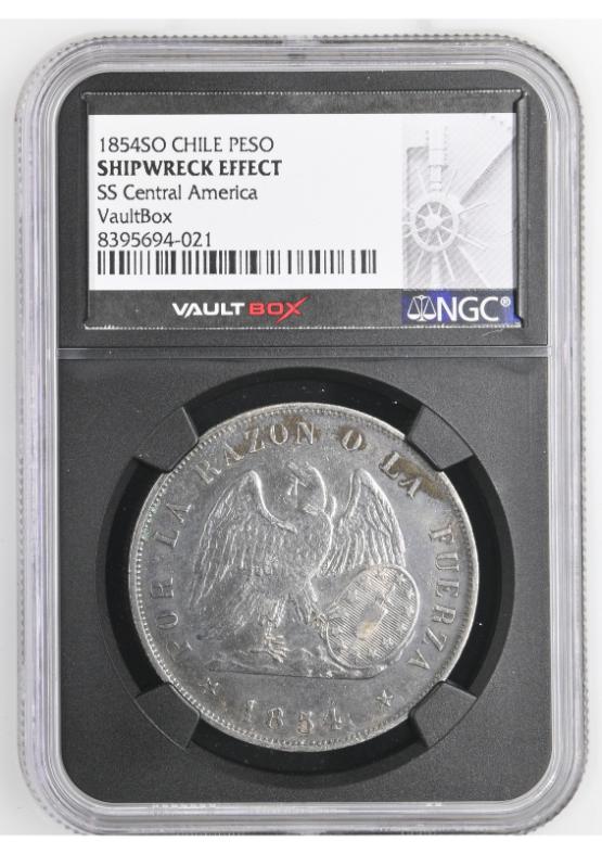1854SO CHILE PESO NGC SHIPWRECK EFFECT FRONT