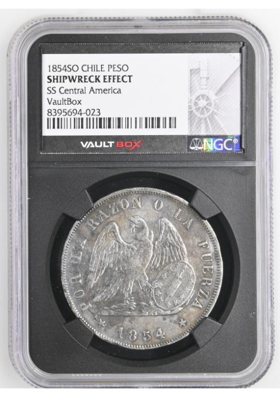 1854SO CHILE PESO NGC SHIPWRECK EFFECT FRONT