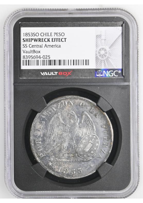 1853SO CHILE PESO NGC SHIPWRECK EFFECT FRONT