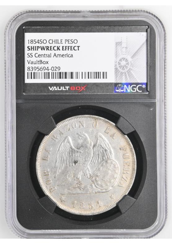 1854SO CHILE PESO NGC SHIPWRECK EFFECT FRONT