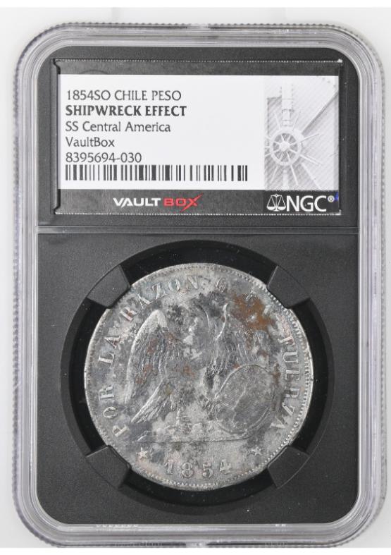 1854SO CHILE PESO NGC SHIPWRECK EFFECT FRONT