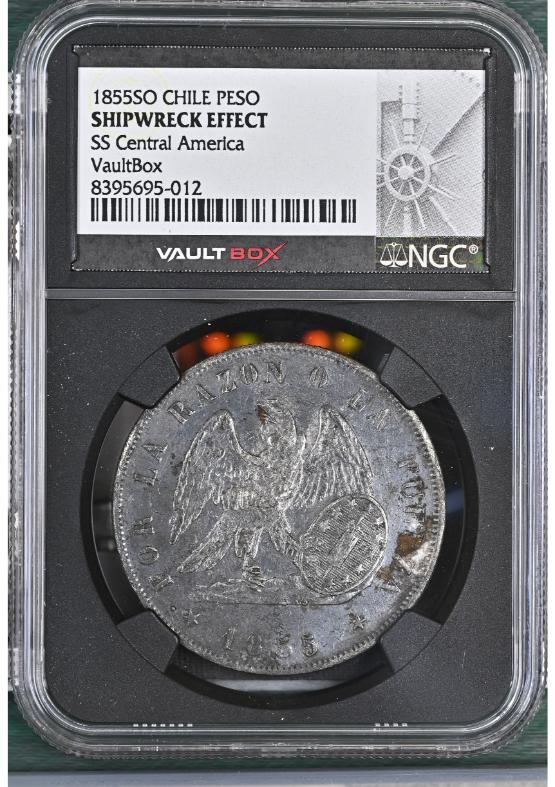 1855SO CHILE PESO NGC SHIPWRECK EFFECT FRONT