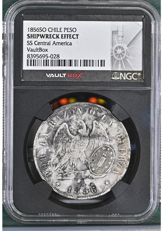 1856SO CHILE PESO NGC SHIPWRECK EFFECT FRONT