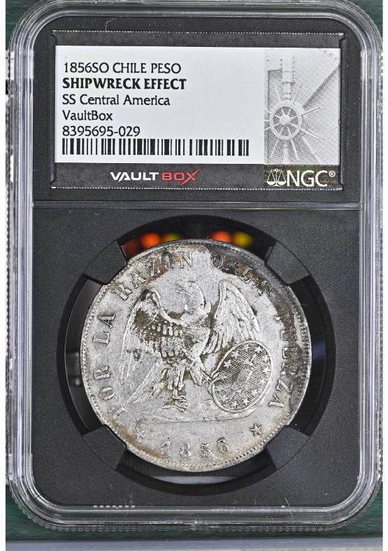 1856SO CHILE PESO NGC SHIPWRECK EFFECT FRONT