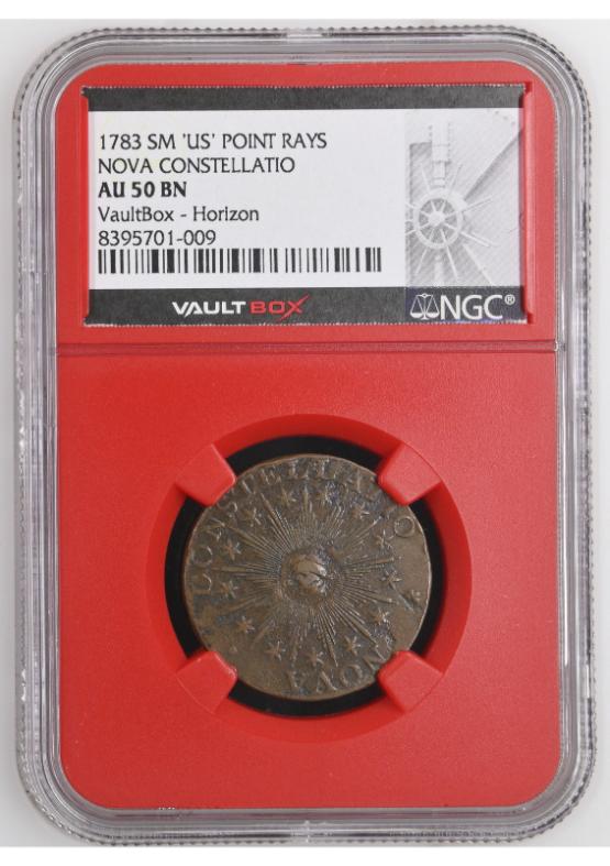 1783 SM 'US' POINT RAYS NOVA CONSTELLATIO NGC AU50BN FRONT