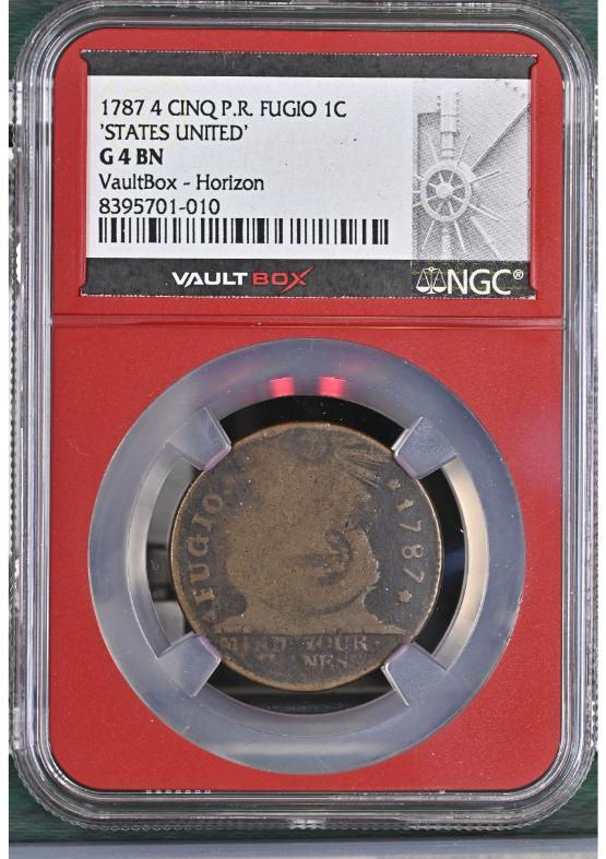 1787 4 CINQ P.R. FUGIO 1C 'STATES UNITED' NGC G4BN FRONT