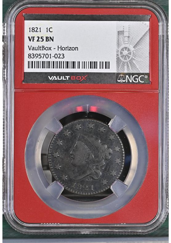 1821 1C NGC VF25BN FRONT