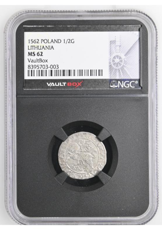 1562 POLAND 1/2G LITHUANIA NGC MS62 FRONT