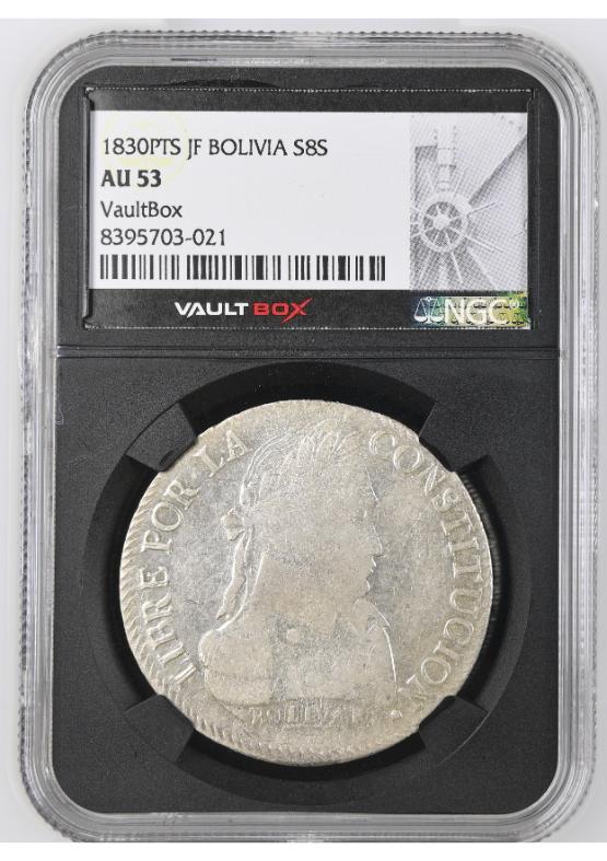 1830PTS JF BOLIVIA S8S NGC AU53 FRONT
