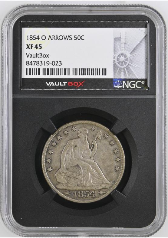 1854-O ARROWS 50C NGC XF45 FRONT