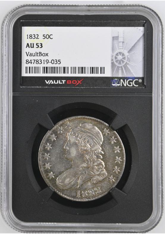 1832 50C NGC AU53 FRONT