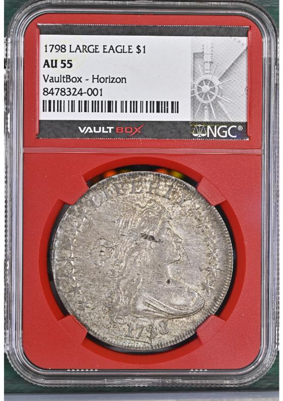 1798 LARGE EAGLE $1 NGC AU55 FRONT