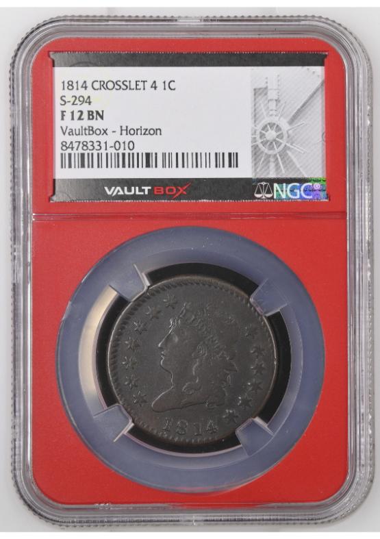 1814 CROSSLET 4 1C S-294 NGC F12BN FRONT