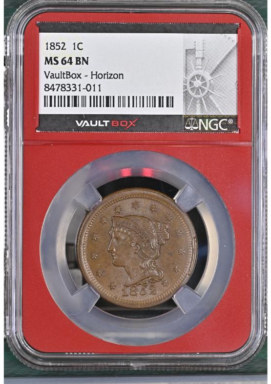 1852 1C NGC MS64BN FRONT