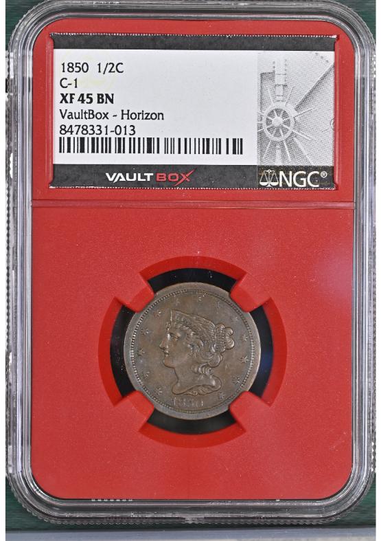 1850 1/2C C-1 NGC XF45BN FRONT
