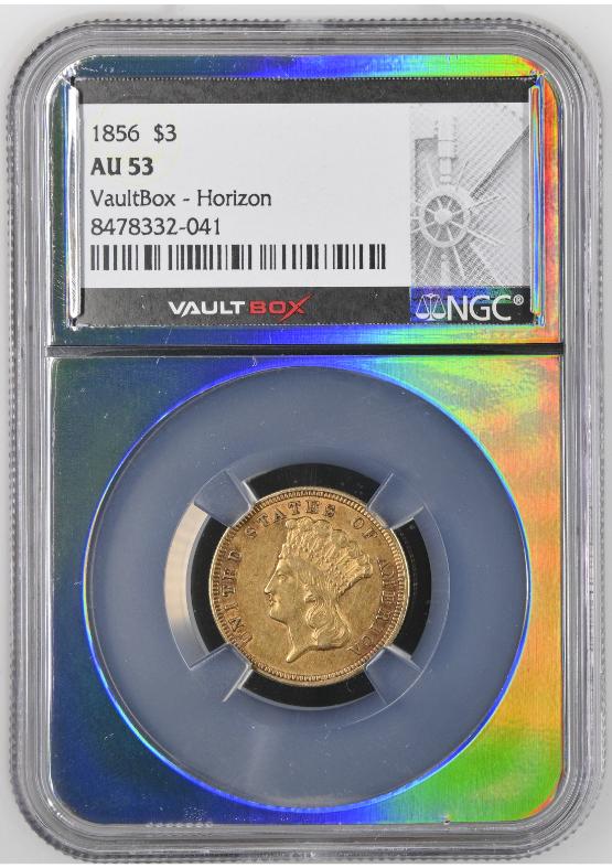 1856 G$3 NGC AU53 FRONT