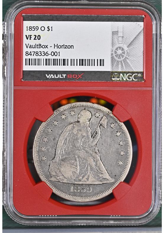 1859-O $1 NGC VF20 FRONT