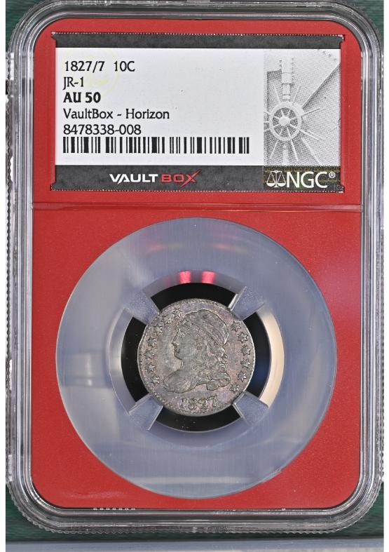 1827/7 10C JR-1 NGC AU50 FRONT