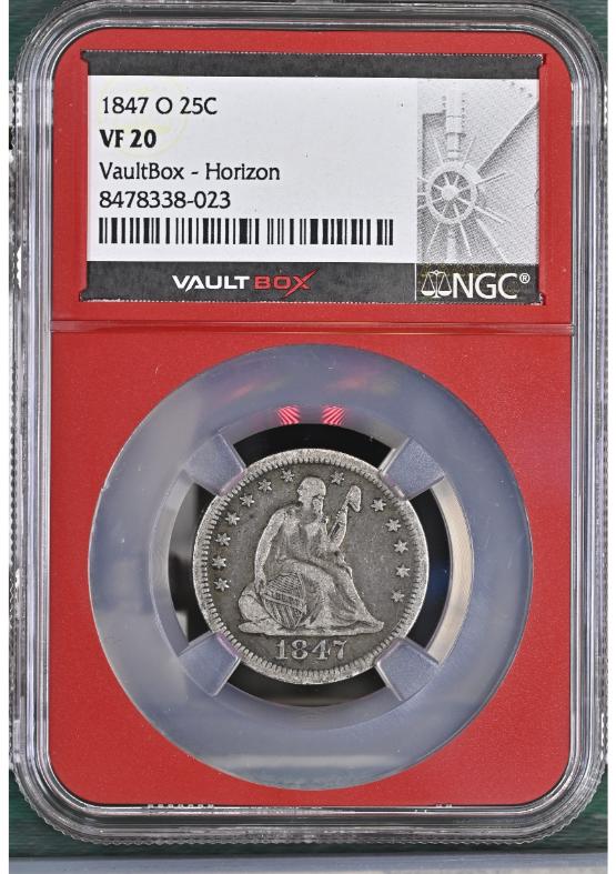 1847-O 25C NGC VF20 FRONT