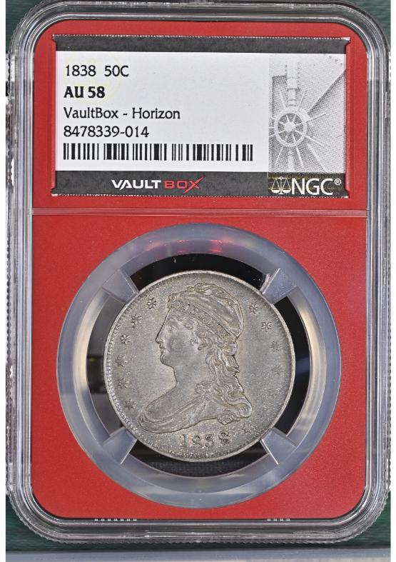 1838 50C NGC AU58 FRONT