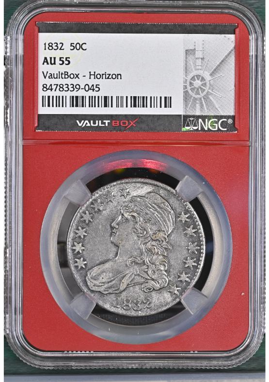 1832 50C NGC AU55 FRONT